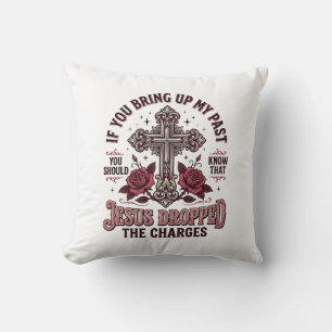 Jesus ließ die Anklage fallen Vintage-Kreuz-Shirt Kissen