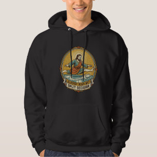 Jesus ließ feuchte Seife fallen, während er auf de Hoodie