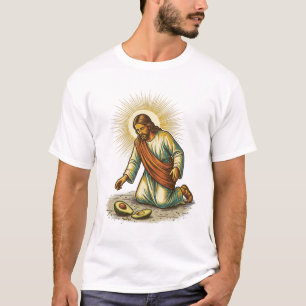 Jesus ließ frische geschnittene Avocado auf den Bo T-Shirt