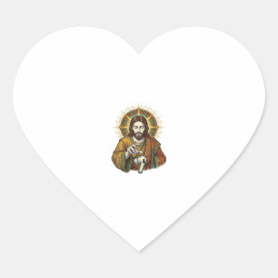 Jesus ließ kabelloses Earbud unter Schreibtisch Te Herz-Aufkleber