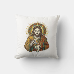 Jesus ließ kabelloses Earbud unter Schreibtisch Te Kissen