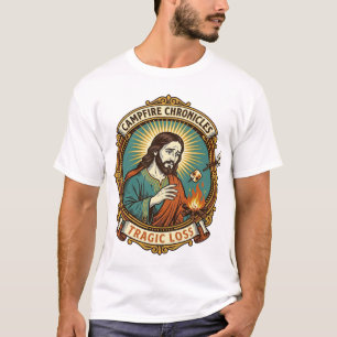Jesus ließ Marshmallow Lagerfeuer Party Fail Humor T-Shirt