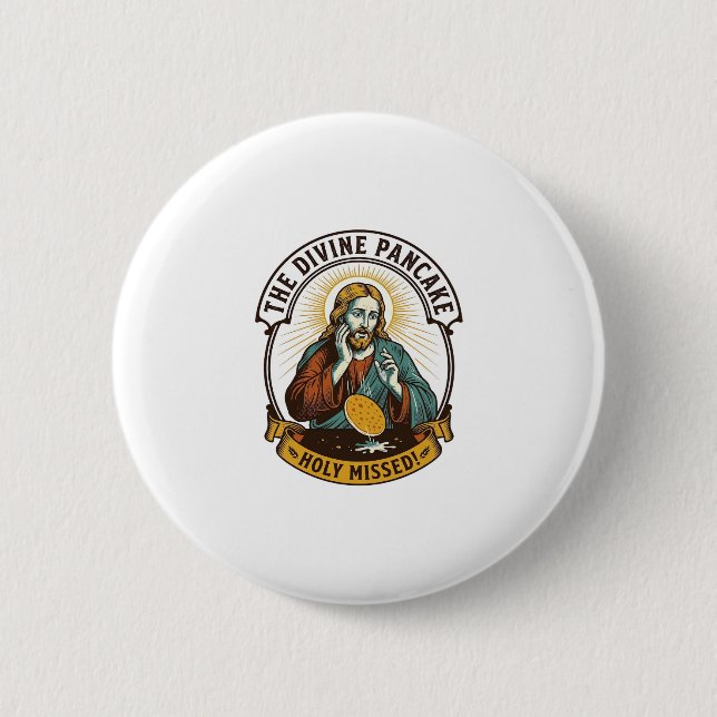 Jesus ließ perfekten Pfannkuchen fallen, der das W Button (Vorderseite)