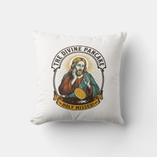 Jesus ließ perfekten Pfannkuchen fallen, der das W Kissen