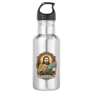Jesus ließ rutschige Seife Duschbad ungeschickt Ba Edelstahlflasche