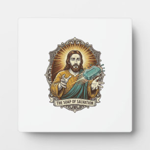 Jesus ließ rutschige Seife Duschbad ungeschickt fa Fotoplatte