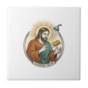 Jesus ließ rutschige Seife Duschwanne Ungeschickt Fliese
