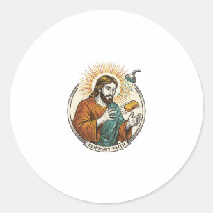 Jesus ließ rutschige Seife Duschwanne Ungeschickte Runder Aufkleber