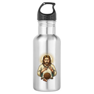 Jesus ließ schweren Medizinball fallen Zeh Schmerz Edelstahlflasche