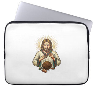 Jesus ließ schweren Medizinball fallen Zeh Schmerz Laptopschutzhülle