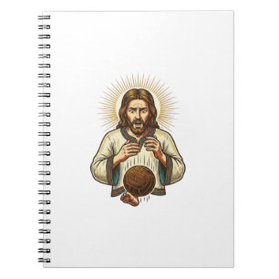 Jesus ließ schweren Medizinball fallen Zeh Schmerz Notizblock