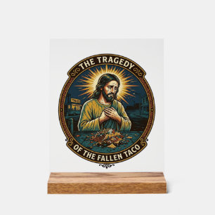 Jesus ließ späte Nacht-Taco-Straßenessen betrunken Acrylschild