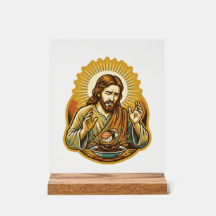 Jesus ließ Sushi in Sojasauce fallen Food Humor Acrylschild