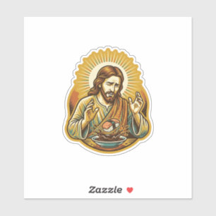 Jesus ließ Sushi in Sojasauce fallen Spritzer Esse Aufkleber