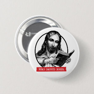 Jesus liest verbotene Bücher Button