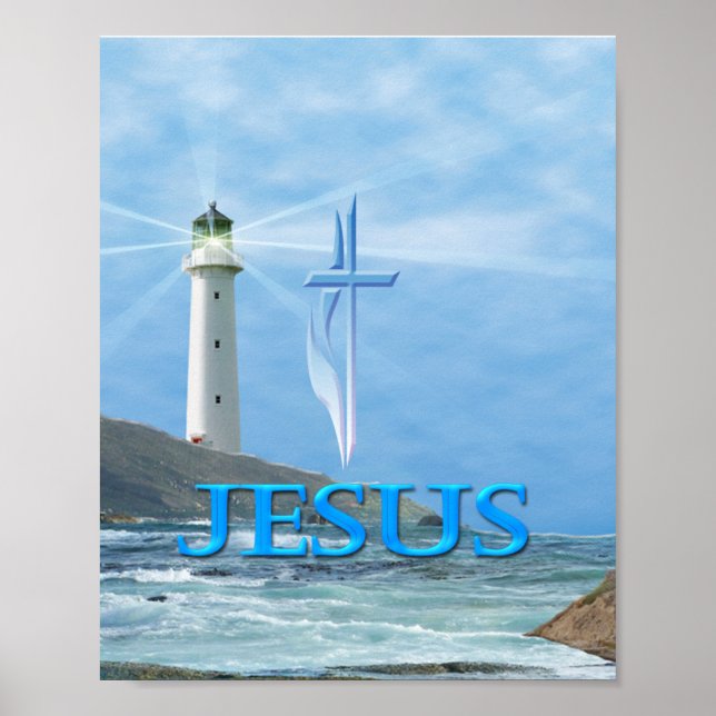 Jesus Light House Art Poster (Vorne)