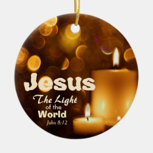 Jesus Light of the World Bible Verse Ornament