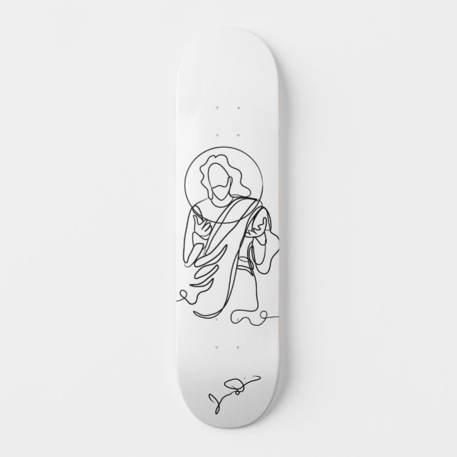 Jesus Linde Art Print Skateboard (Vorderseite)