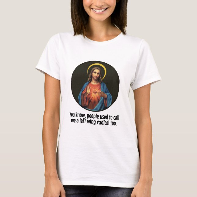 Jesus - links Flügel-Radikal T-Shirt (Vorderseite)