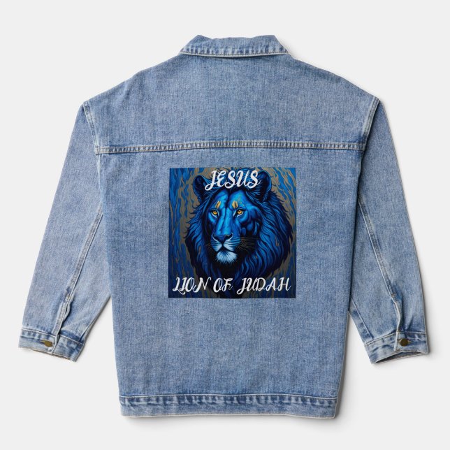 JESUS LION OF JUDAH Denim jean Jacket Jeansjacke (Rückseite)