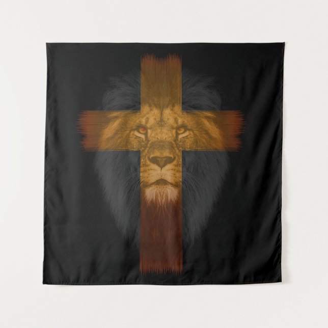 Jesus Lion of Judah Tapestry Wandteppich (Vorderseite)