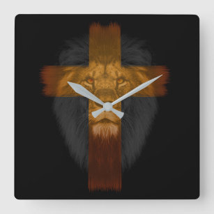 Jesus Lion von Judah Wall Clock Quadratische Wanduhr