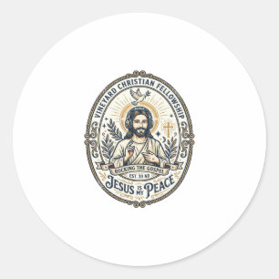Jesus Lo Fi Lernbeats Ästhetisches Grafik T-Shirt Runder Aufkleber