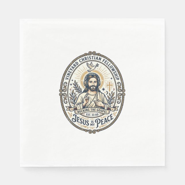 Jesus Lo Fi Study Beats Ästhetisches Grafik T-Shir Serviette (Vorderseite)