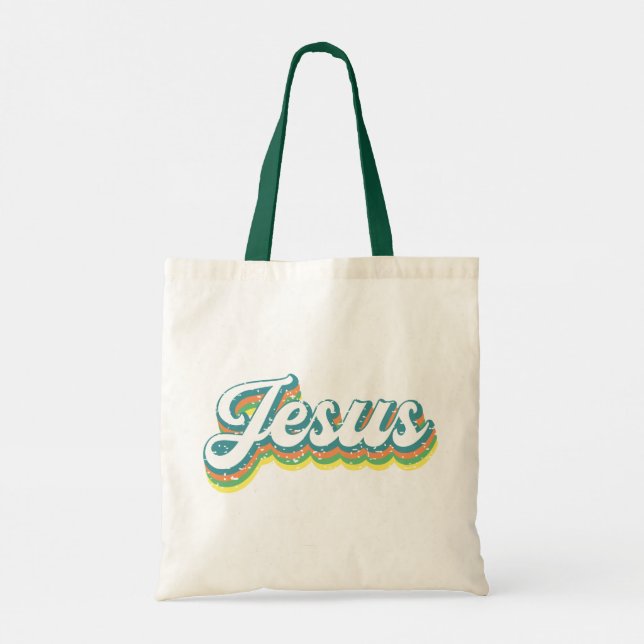 Jesus Logo Art Tote Tag Tragetasche (Rückseite)