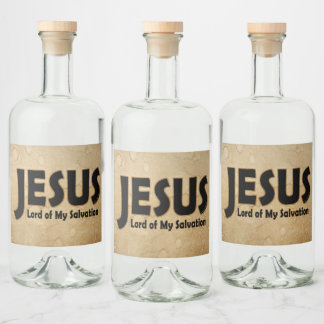 Jesus Lord Salvation Alkoholflaschenetikett