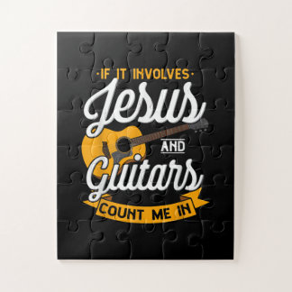 Jesus Love If It Involves Jesus and Guitar Count Puzzle