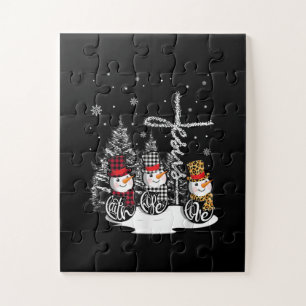 Jesus Love Jesus Faith   Hope Love Snowman Puzzle