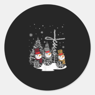 Jesus Love Jesus Faith   Hope Love Snowman Runder Aufkleber