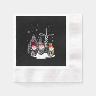 Jesus Love Jesus Faith Hope Love Snowman Serviette