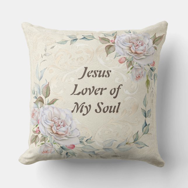 Jesus Lover von meinem Soul Blumenkissen Kissen (Vorderseite)