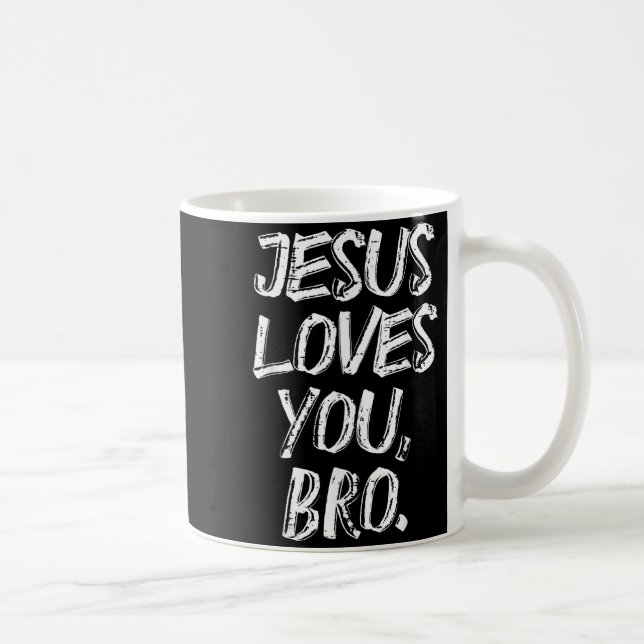 Jesus Loves Bro Religious God Jesus Christian Kids Kaffeetasse (Rechts)