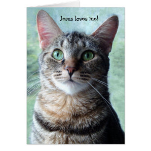 Jesus Loves Me Cat Card