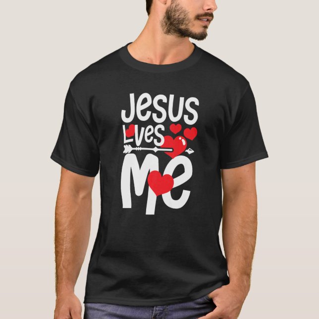 Jesus loves me  christian heart believe Premium T-Shirt (Vorderseite)