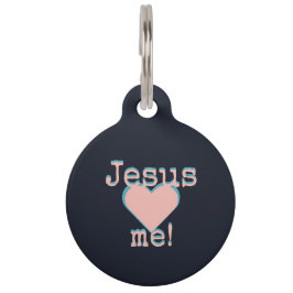 Jesus loves me – Dog Collar – Hundehalsband neon Haustiermarke