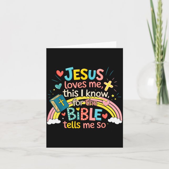 Jesus Loves Me This I Know Boys Kids Toddler Jesus Karte (Vorderseite)