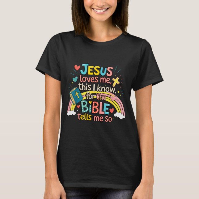 Jesus Loves Me This I Know Boys Kids Toddler Jesus T-Shirt (Vorderseite)