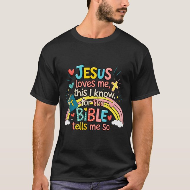 Jesus Loves Me This I Know Boys Kids Toddler Jesus T-Shirt (Vorderseite)