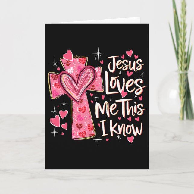 Jesus Loves Me This I Know God Religious Christian Karte (Vorderseite)
