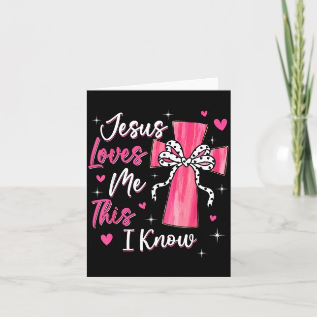 Jesus Loves Me This I Know God Religious Christian Karte (Vorderseite)