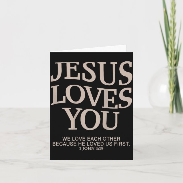 Jesus Loves You Christian  Karte (Vorderseite)