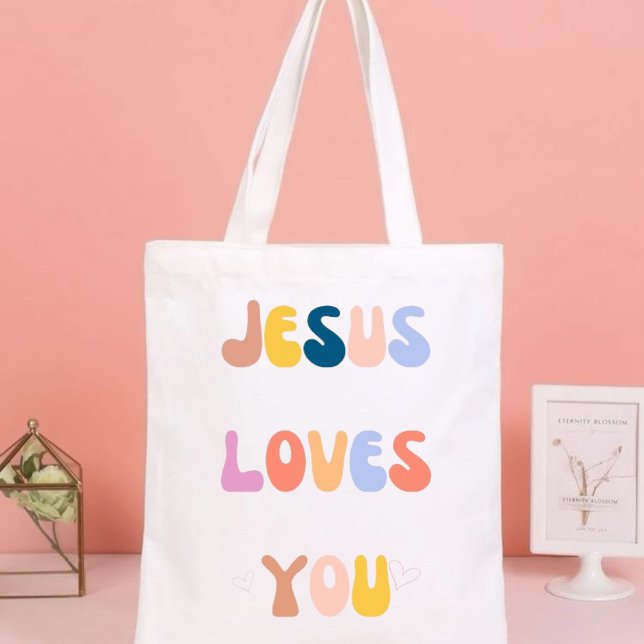 Jesus Loves You Cloth Bag Tragetasche (Von Creator hochgeladen)