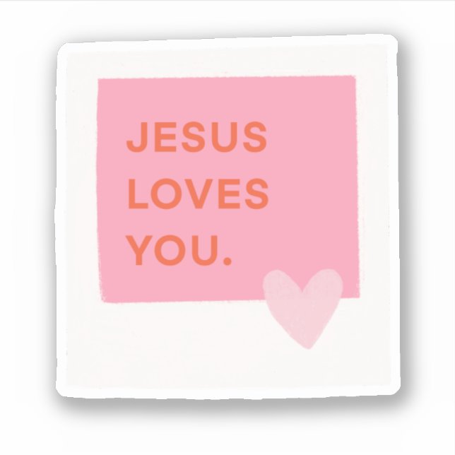 Jesus Loves You Polaroid Sticker (Vorderseite)