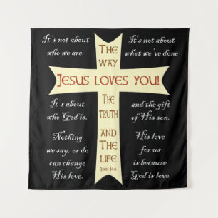 Jesus Loves You wall art Wandteppich