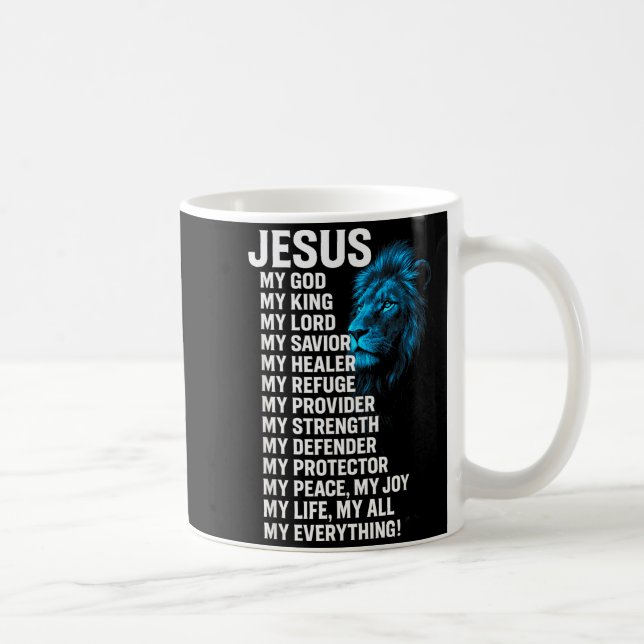Jesus - Löwe Christlicher König Herr Retter Glaube Kaffeetasse (Rechts)