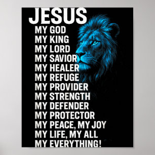Jesus - Löwe Christlicher König Herr Retter Glaube Poster
